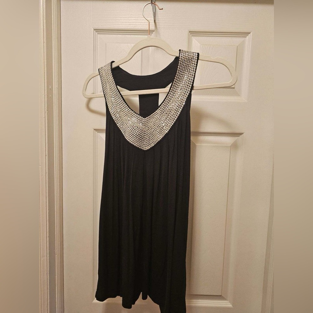 Black Top with silver sequins